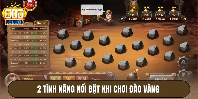 Đào Vàng Hitclub - Luật Chơi Mini Game Cơ Bản, Dễ Nổ Hũ 4 2 tính năng nổi bật khi chơi đào vàng
