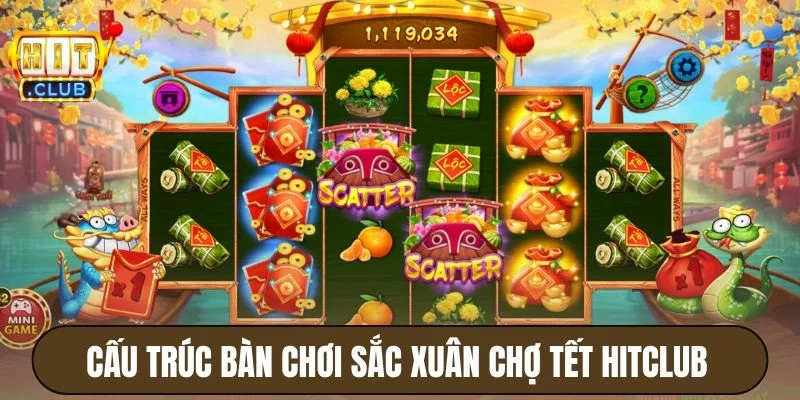Sắc Xuân Chợ Tết Hitclub - Trải Nghiệm Slot Game Chủ Đề Lễ Hội 3 Cấu trúc bàn chơi trong game