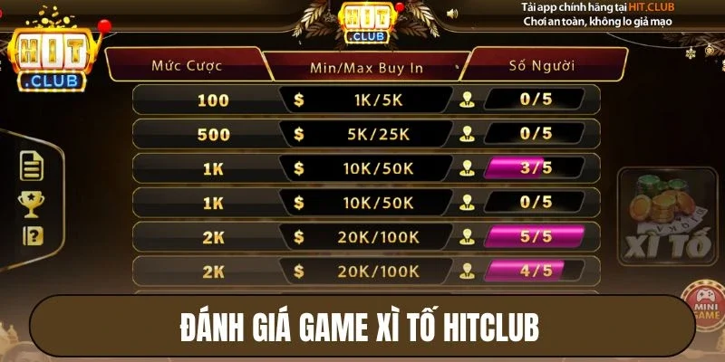 Xì Tố Hitclub - Game Bài Truyền Thống Phong Cách Hiện Đại 4 Đánh giá game Xì tố Hitclub