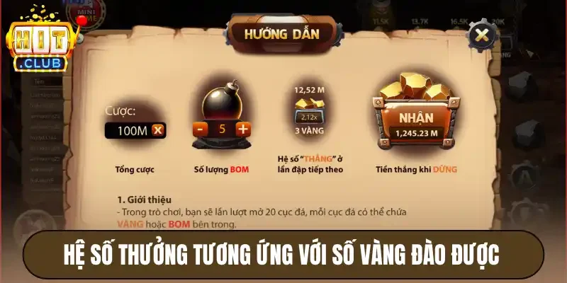 Đào Vàng Hitclub - Luật Chơi Mini Game Cơ Bản, Dễ Nổ Hũ 3 Hệ số thưởng tương ứng với số vàng đào được