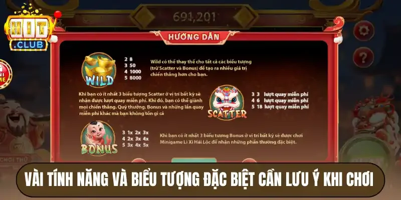 Vài tính năng và biểu tượng đặc biệt cần lưu ý khi chơi